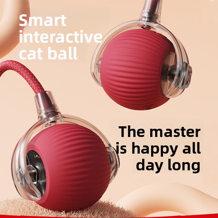 Automatic Interactive Cat Toy Ball with Rope